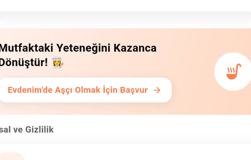 Aşçı finans paneli: haftalık hakediş ve hesap hareketleri